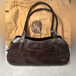 Monsac Dark Brown Leather Handbag